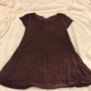 Burgundy Cotton T-Shirt Dress